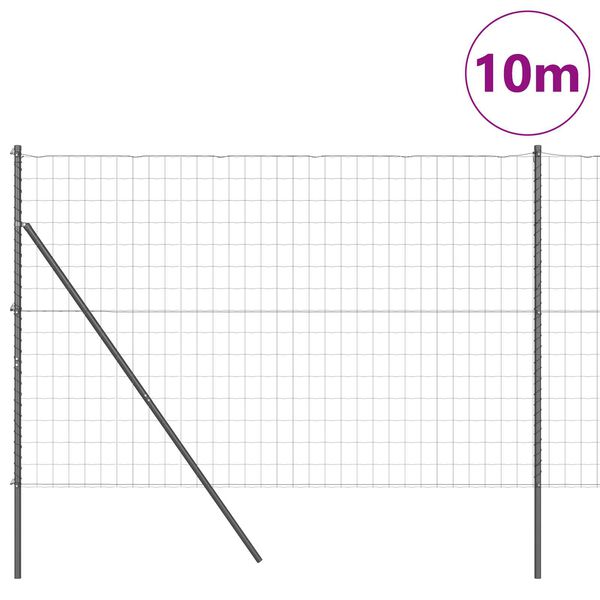 vidaXL Tvora su stulpais Pilka 1,5 x 10 m Plienas ir PVC
