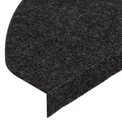 vidaXL Lipnūs laiptų kilimėliai, 15vnt., juodos spalvos, 65x22,5x3,5cm