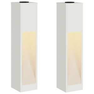 vidaXL Saulės LED takų &scaron;viestuvas 2 vnt. &Scaron;ilta balta 18 x 18 x 80 cm