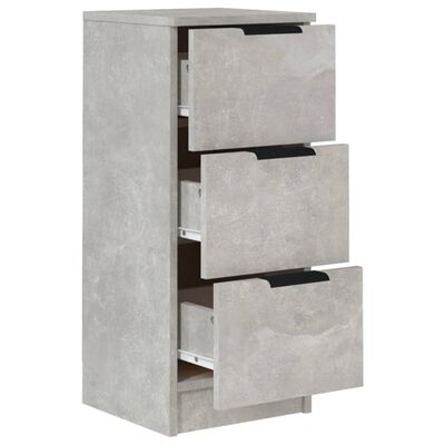 vidaXL Šoninės spintelės, 2vnt., betono pilkos, 30x30x70cm, mediena
