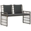 vidaXL Lauko suolas 2 -Seater 116 x 55 x 82 cm Plienas ir poli ratanas