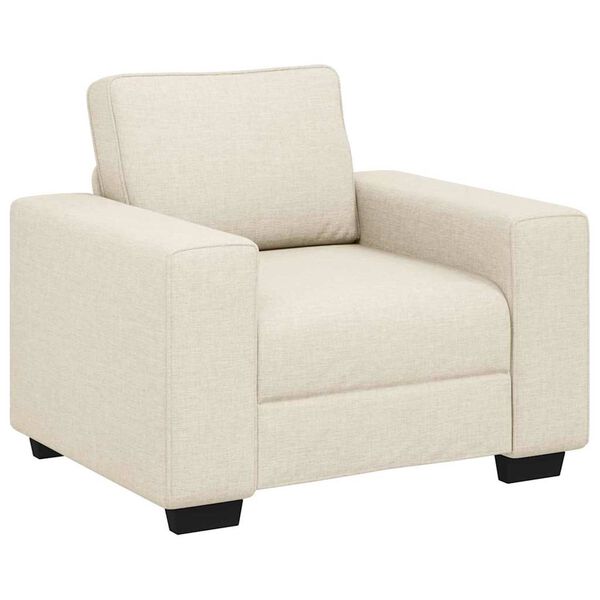 vidaXL Sofa 3 pcs Smėlio Lino mišinio audinys