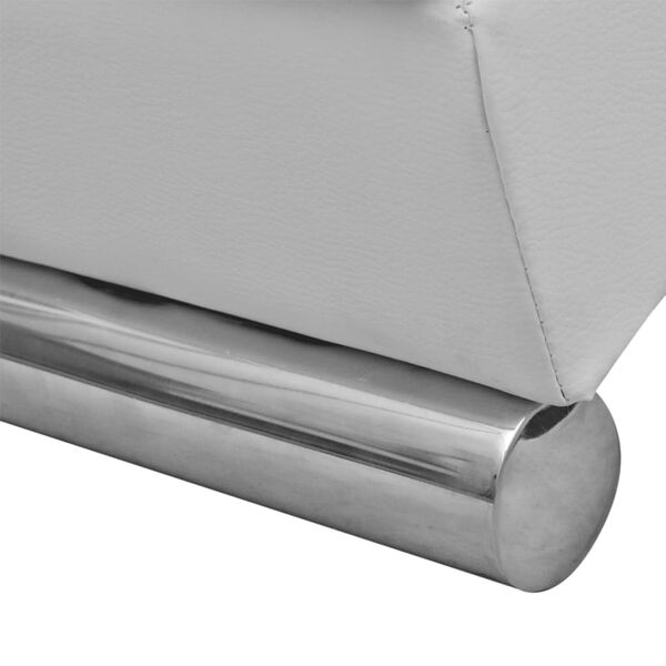 vidaXL Poilsio gultas, baltas, dirbtinė oda