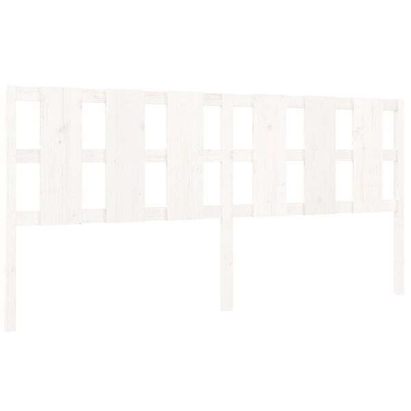 vidaXL Lovos galvūgalis, baltas, 205,5x4x100cm, pušies masyvas