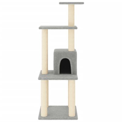 vidaXL Draskyklė katėms su stovais iš sizalio, šviesiai pilka, 105cm