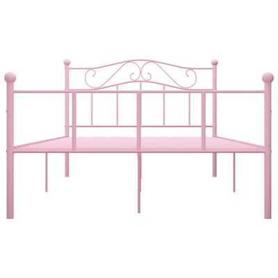 vidaXL Lovos rėmas, rožinės spalvos, 160x200cm, metalas