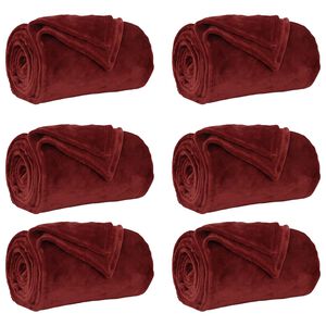 vidaXL Mesti antklodės 6 vnt. Bordo raudona 150 x 200 cm 4.68 kg