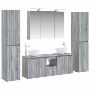 vidaXL Vonios baldų rinkinys 6 pcs Pilka Sonoma
