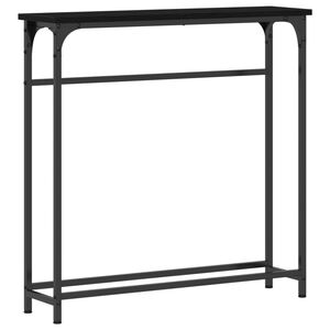 vidaXL Konsolinis stalas Juodas ąžuolas 75 x 19,5 x 75 cm