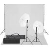 vidaXL Fotostudijos rinkinys su ap&scaron;vietimo rinkiniu ir fonu