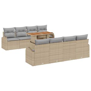 vidaXL Sodo Sofų Rinkinys 7 pcs smėlio ir &scaron;viesiai pilkos spalvos