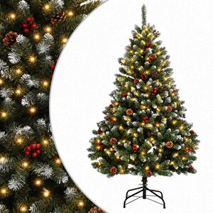 vidaXL Dirbtinė Sulankstoma Kalėdų Eglutė 150 cm 150 LED &Scaron;ilta balta