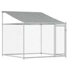 vidaXL Narvas šunims su stogu ir durimis, pilkas, 8x2x2m, plienas
