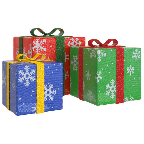 vidaXL &Scaron;viečiančios kalėdinės dekoracijos dovanų dėžutės, 3vnt.