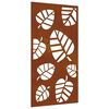 vidaXL Sodo sienos dekoracija, 105x55cm, corten plienas, lapų dizaino