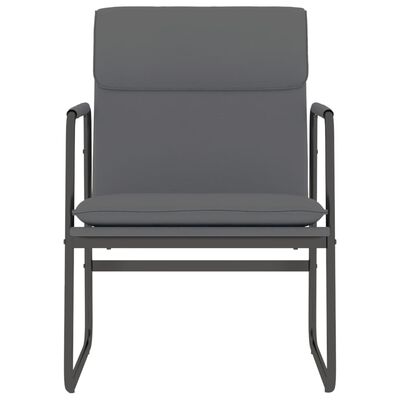 vidaXL Poilsio kėdė, pilkos spalvos, 55x64x80cm, dirbtinė oda