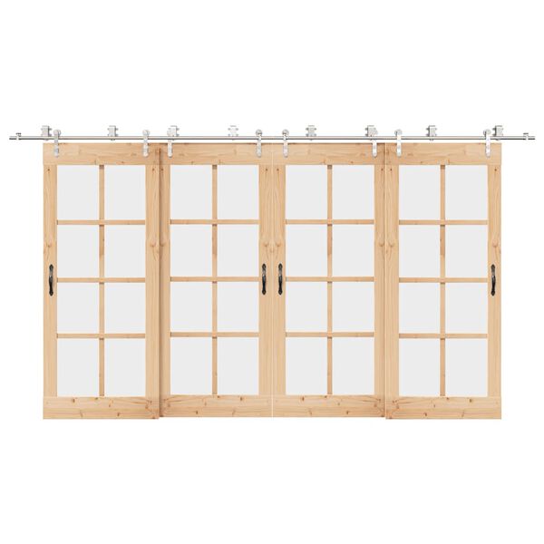 vidaXL Stumdomų durų įrangos rinkinys, sidabr., 400cm, nerūd. plien.