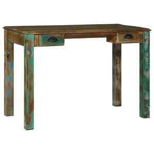 vidaXL Ra&scaron;omasis stalas Ruda 112 x 55 x 76 cm Kietas atkurtas medis