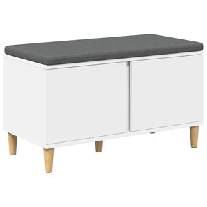 vidaXL Koridoriaus suolas su pagalve su durimis Baltas 80 x 38 x 46 cm