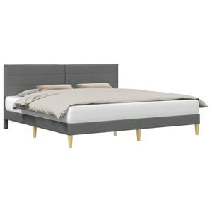 vidaXL Lovos rėmas su galvūgalio Tamsiai pilka 180 x 200 cm Audinys