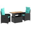 vidaXL Lauko valgomojo komplektas 3 pcs poliratanas