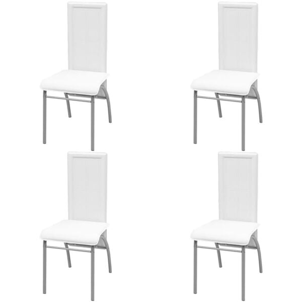 vidaXL Penkių Dalių Valgomojo Baldų Komplektas, Baltas