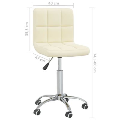 vidaXL Pasukama biuro kėdė, kreminės spalvos, audinys