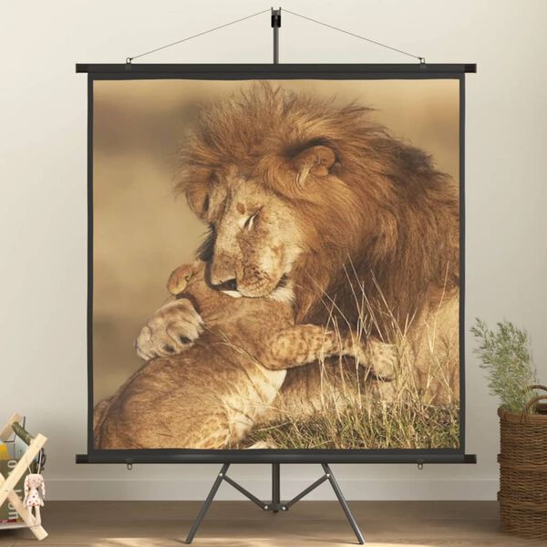 vidaXL Projektoriaus ekranas su trikoju, 89", 1:1