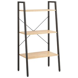 vidaXL Pastatoma lentyna, 3 auk&scaron;tų, &scaron;viesiai ruda/juoda, 56x35x108cm