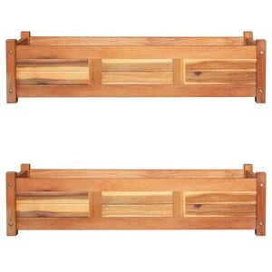 vidaXL Auk&scaron;ti sodo loveliai, 2vnt., 100x30x25cm, akacijos mediena