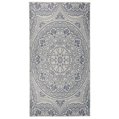 vidaXL Lauko kilimėlis, mėlynos spalvos, 80x150cm, plokščio pynimo