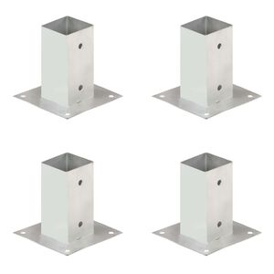 vidaXL Stulpų pagrindai, 4vnt., galvanizuotas metalas, 71mm