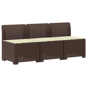 vidaXL 3-vietė sodo sofa su pagalvėlėmis, Rattan i&scaron;vaizda PP Ruda