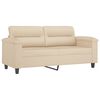 vidaXL Dvivietė sofa su pagalvėmis, kreminė, 140cm, audinys