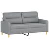 vidaXL Dvivietė sofa su pagalvėlėmis, &scaron;viesiai pilka, 140cm, audinys