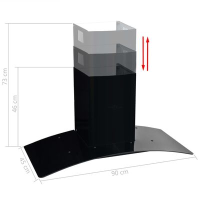 vidaXL Sieninis gartraukis, juodas, 90cm, nerūdijantis plienas