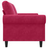 vidaXL Dvivietė sofa, raudonojo vyno spalvos, 140cm, aksomas