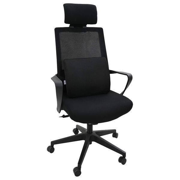 vidaXL Nugaros pagalvė Juodas Atminties putos 35,5 x 30 x 12 cm