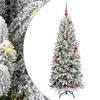 vidaXL Dirbtinė Kalėdų eglutė su 150 LED s stovu Balta 150 cm