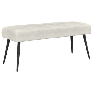 vidaXL Suoliukas su mygtukų įsiuvais Kreminė 110 x 40 x 46 cm Aksomas