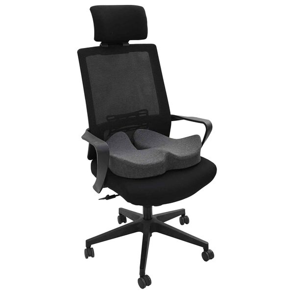 vidaXL Sėdynės pagalvėlė Tamsiai pilka 50 x 43 x 10 cm Atminties putos