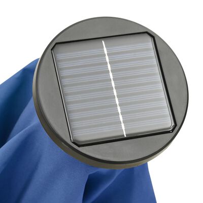 vidaXL Skėtis nuo saulės su LED, tamsiai mėlynas, 200x211cm, aliuminis