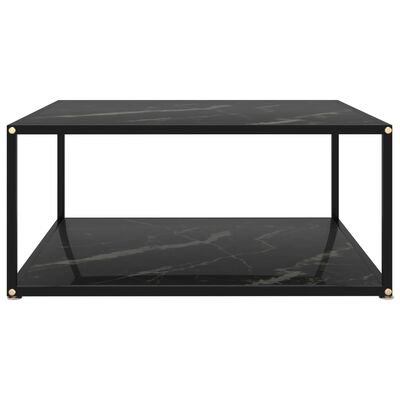 vidaXL Kavos staliukas, juodas, 80x80x35cm, grūdintas stiklas