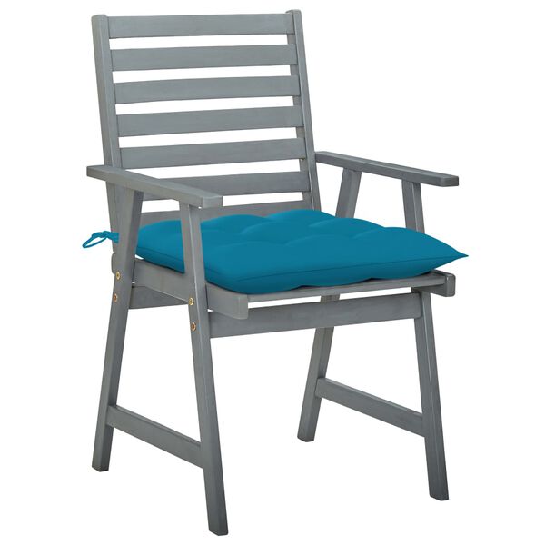 vidaXL Lauko valgomojo kėdės su pagalvėlėmis, 2vnt., akacijos masyvas