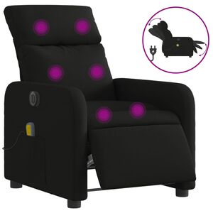 vidaXL Elektrinis atlo&scaron;iamas masažinis krėslas, juodas, audinys