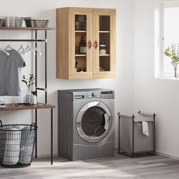 vidaXL Prie sienos montuojama spintelė, sonoma ąžuolo, 69,5x34x90cm