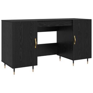 vidaXL Stalas juoda ąžuolo Apdirbta mediena 140 x 50 x 75 cm