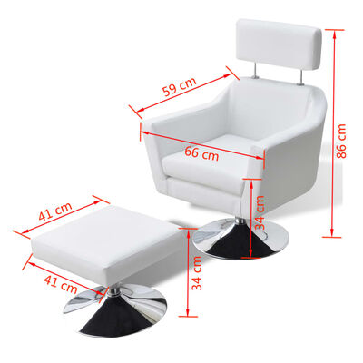 vidaXL Televizoriaus krėslas, baltas, dirbtinė oda