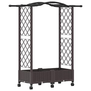 vidaXL Pakeltas lovas su trelėmis ir stogu Ruda 124 x 40 x 129 cm PP