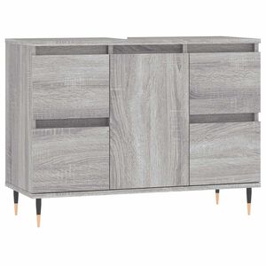 vidaXL Vonios kambario spintelė, pilka ąžuolo, 80x33x60cm, mediena